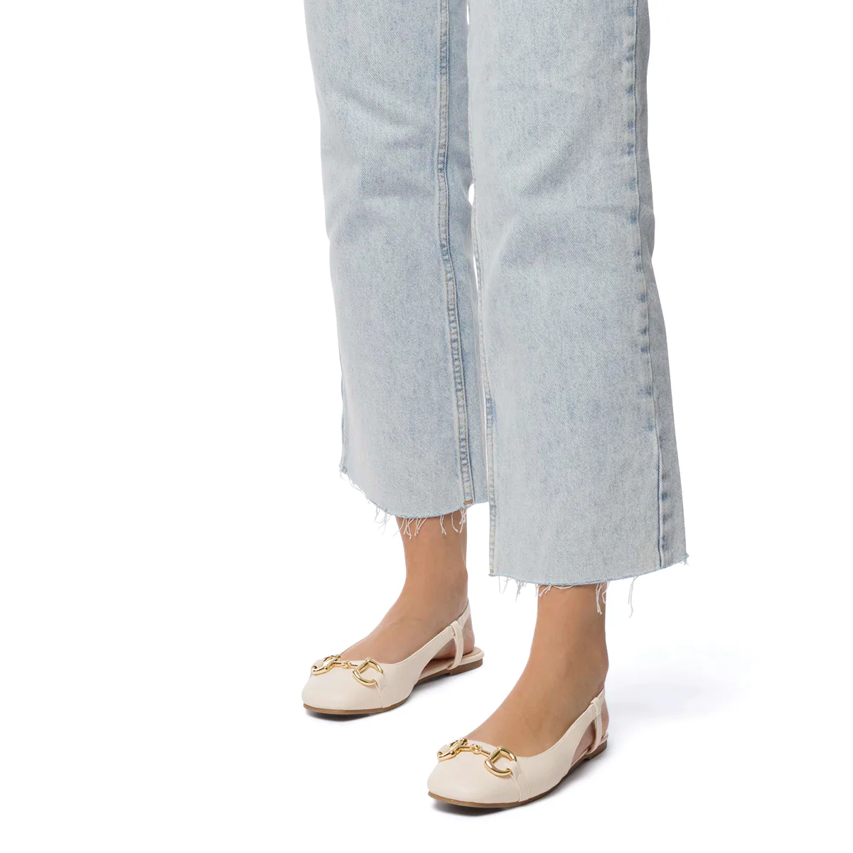 Ballerine slingback beige con morsetto Lora Ferres - Image 3