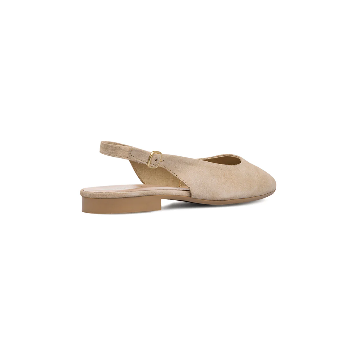 Ballerine Slingback beige da Donna in pelle effetto scamosciato con cinturino Primopiano - Image 3