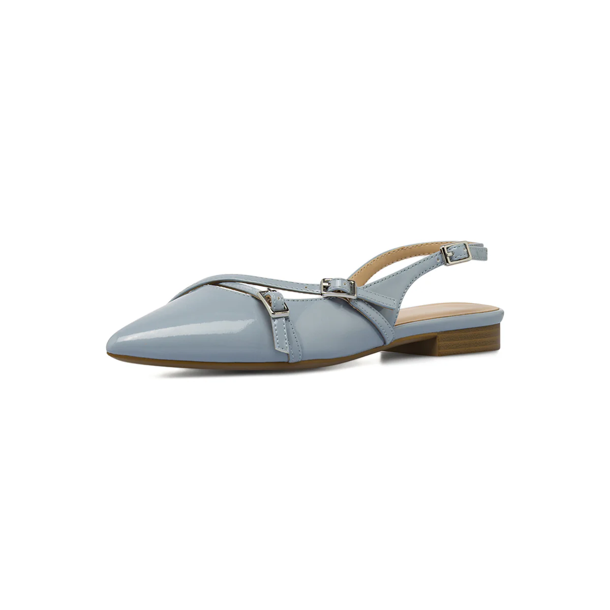Ballerine slingback da donna azzurre Lora Ferres con fibbie - Image 2