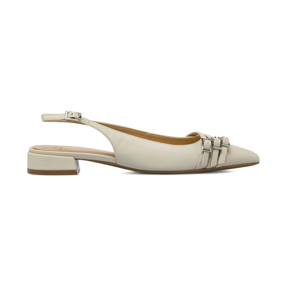 Ballerine slingback da donna bianco off-white con fibbie Swish Jeans