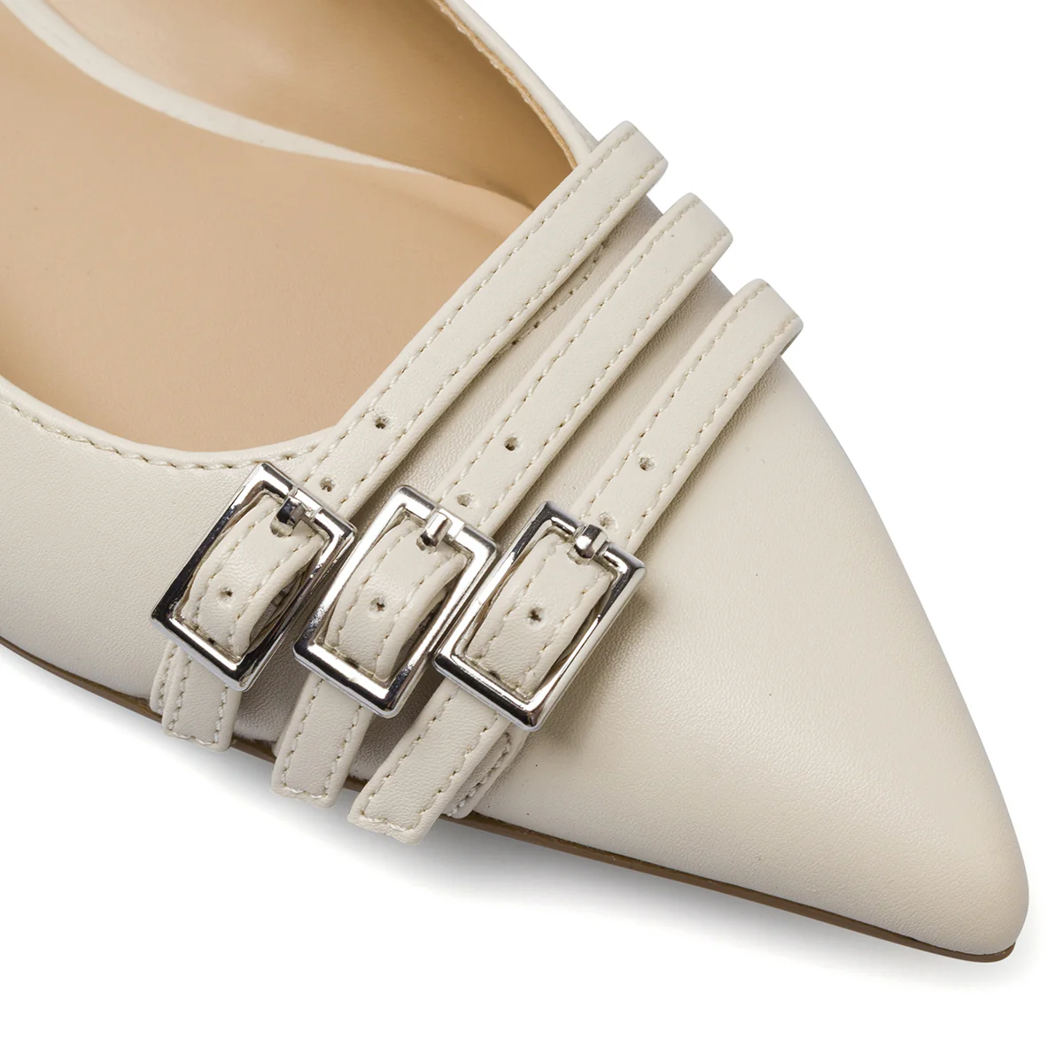 Ballerine slingback da donna bianco off-white con fibbie Swish Jeans - Image 4