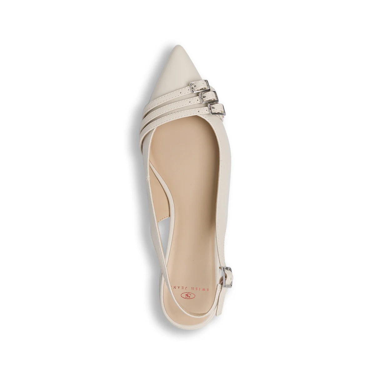 Ballerine slingback da donna bianco off-white con fibbie Swish Jeans - Image 5