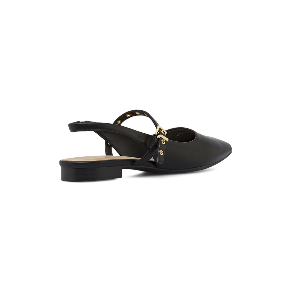 Ballerine slingback da donna nere a punta con borchie dorate Lora Ferres - Image 3