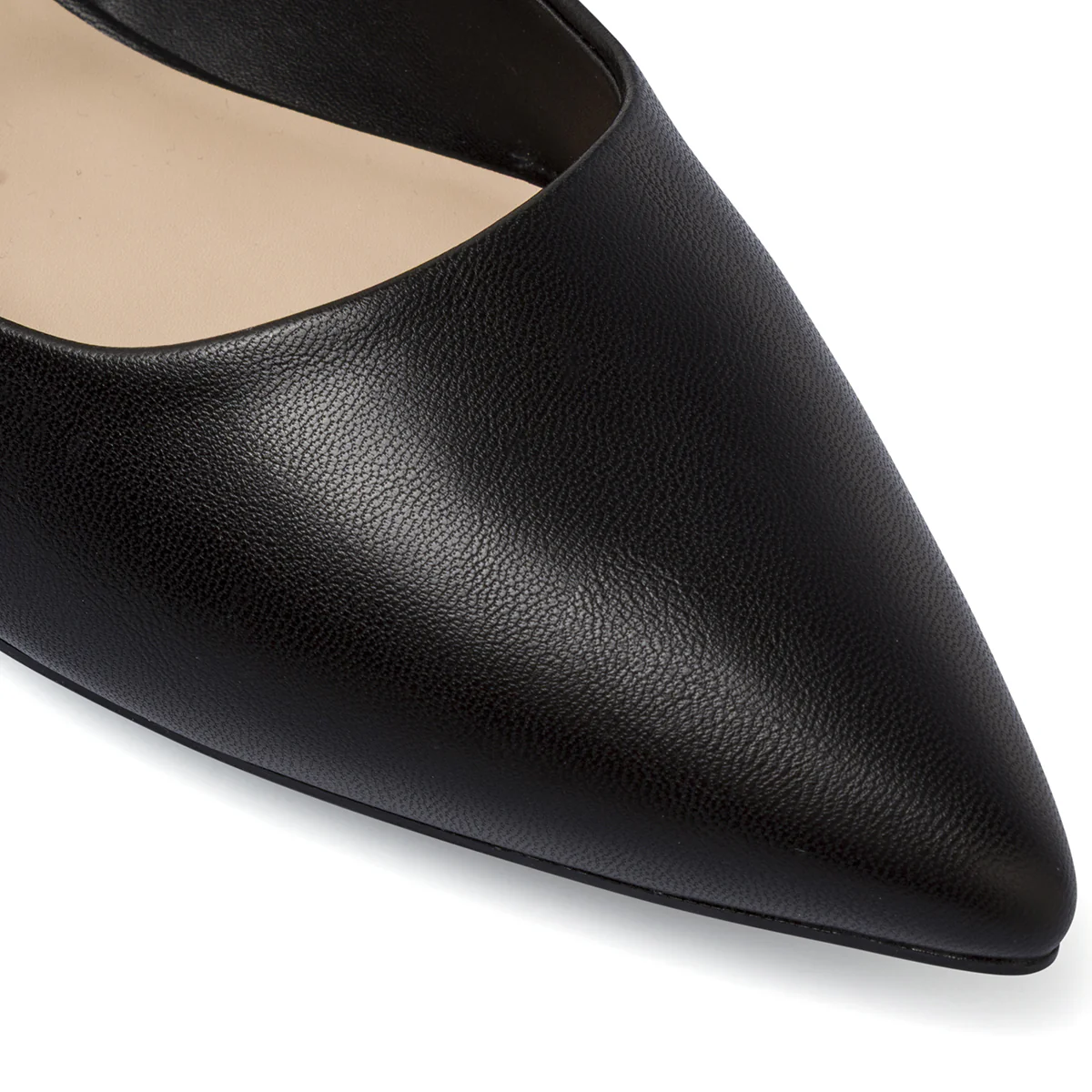 Ballerine slingback da donna nere a punta con borchie dorate Lora Ferres - Image 4