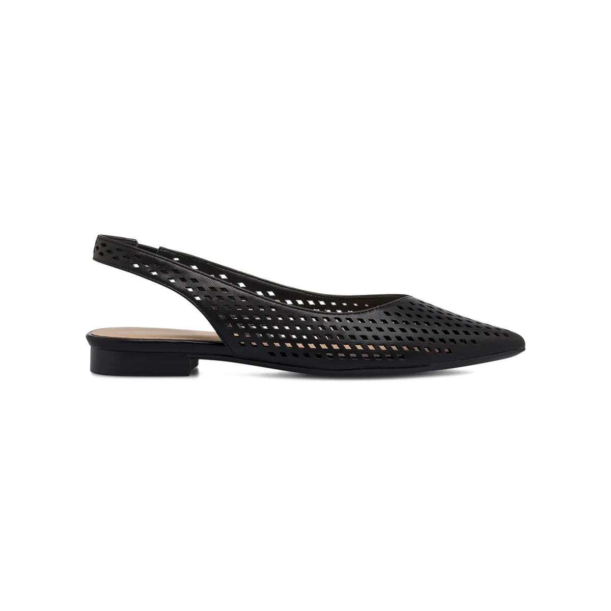 Ballerine slingback da donna nere a punta traforate Lora Ferres