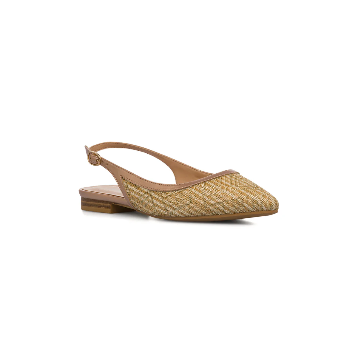 Ballerine slingback oro effetto rafia da Donna con cinturino Lora Ferres - Image 5
