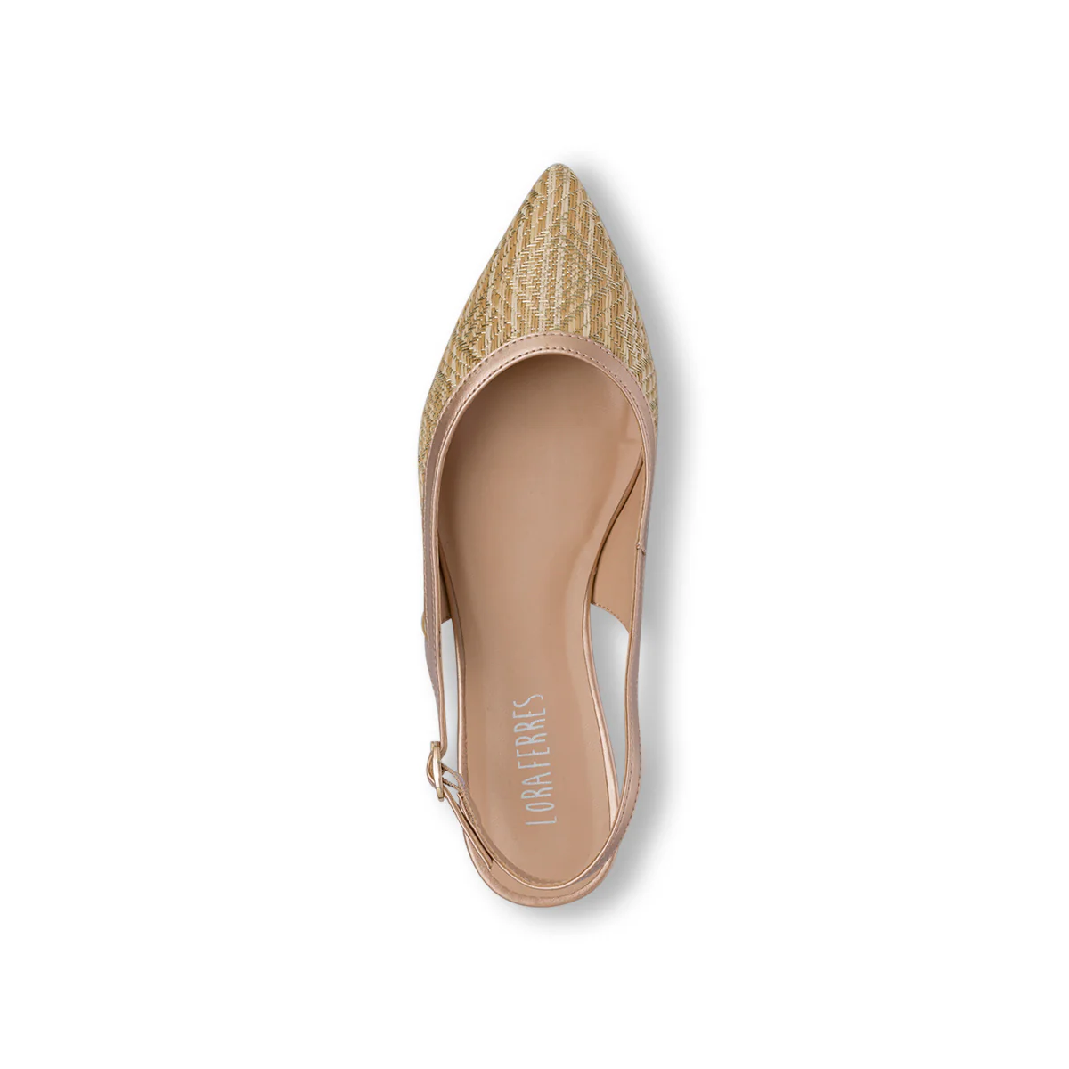 Ballerine slingback oro effetto rafia da Donna con cinturino Lora Ferres - Image 7