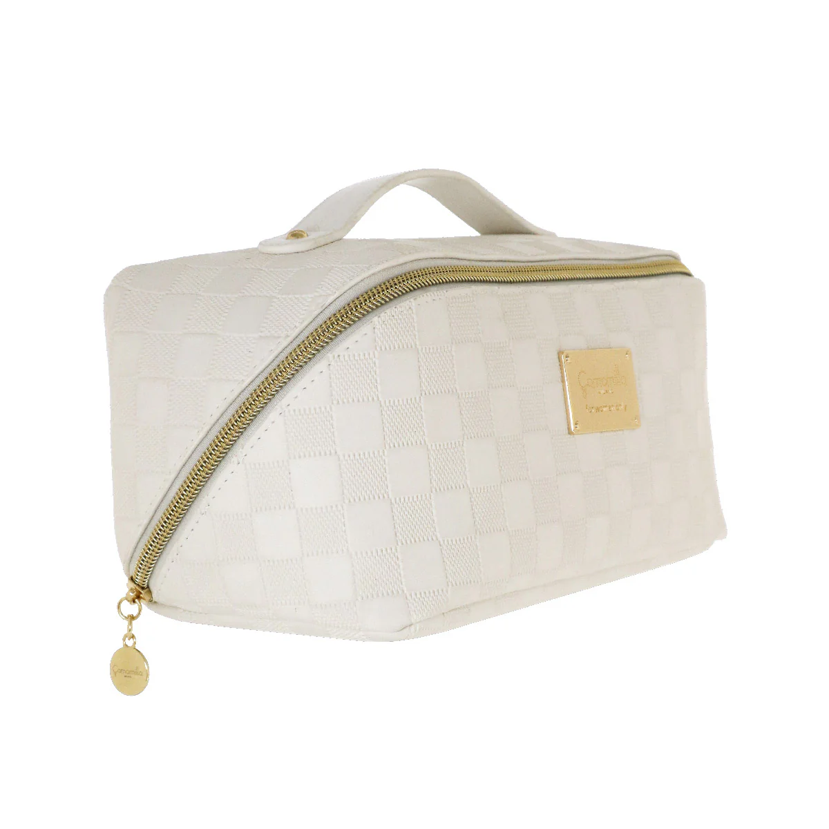 Beauty case Bianco da Donna con Trama a Quadri Camomilla Milano - Image 3