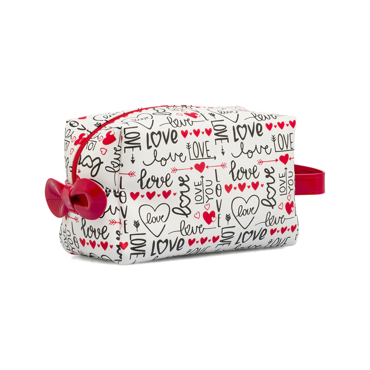Beauty case Bianco Donna con stampa Love e fiocco rosso Camomilla - Image 2