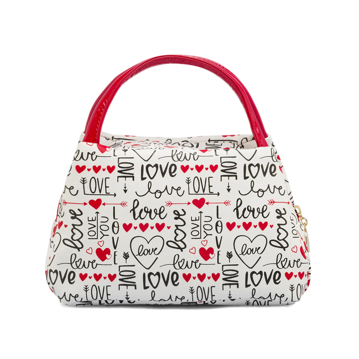 Beauty case Bianco Donna con stampa Love e manici vernice Camomilla - Image 3