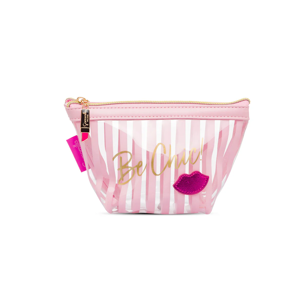 Beauty case busta rosa a righe da donna Camomilla Milano Be Chic