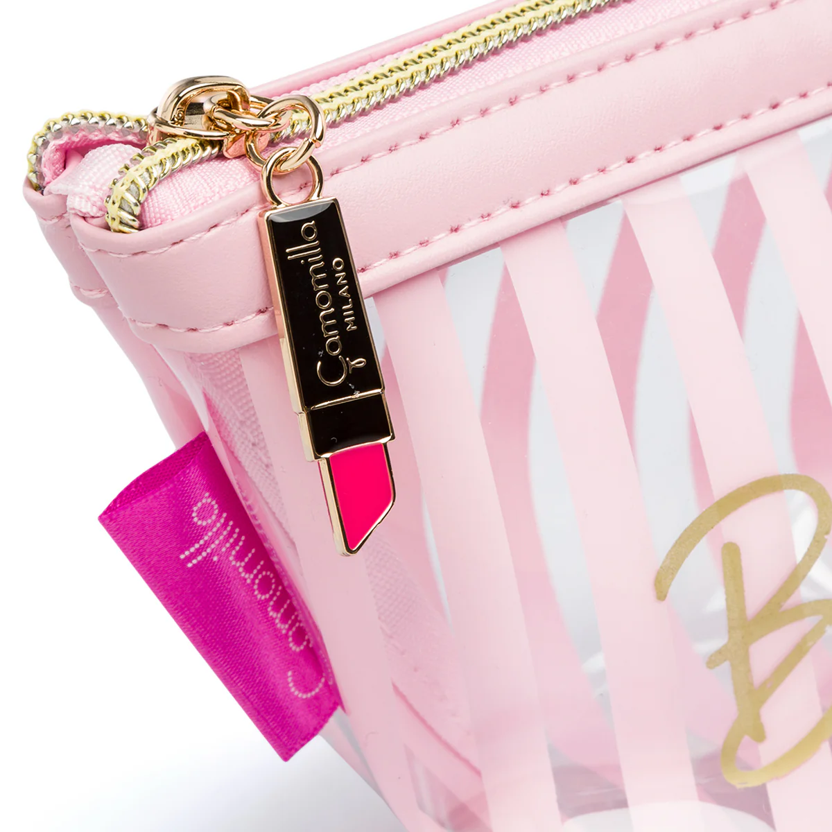 Beauty case busta rosa a righe da donna Camomilla Milano Be Chic - Image 4