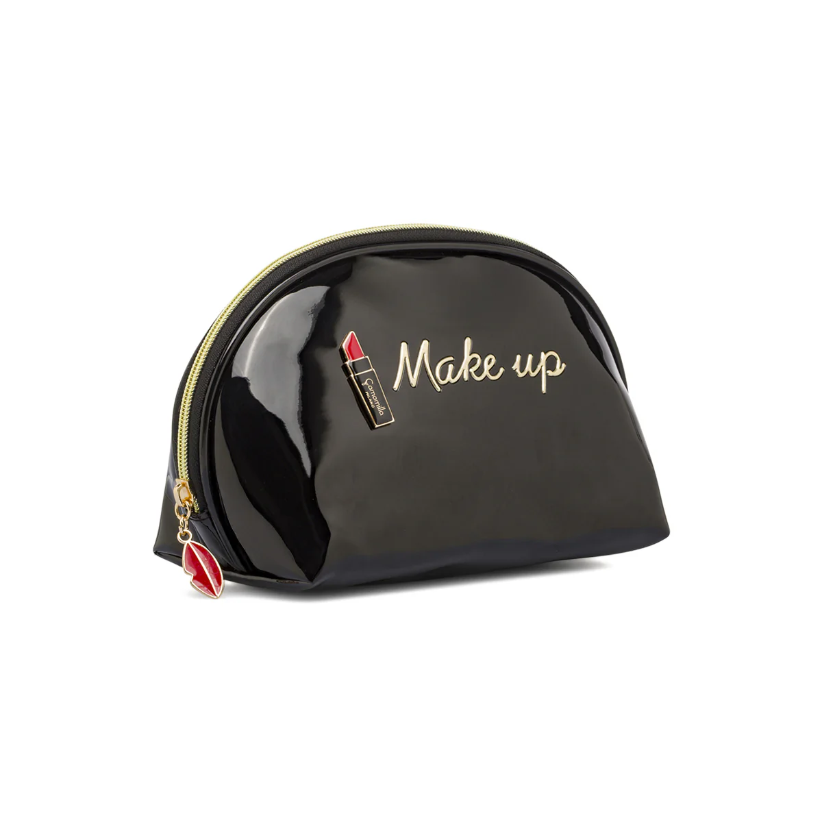 Beauty case da Donna nero lucido con ricamo Make up Camomilla - Image 2