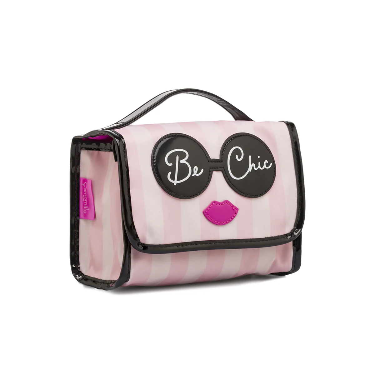 Beauty case da Donna Rosa a righe con grafica Be Chic Camomilla - Image 2