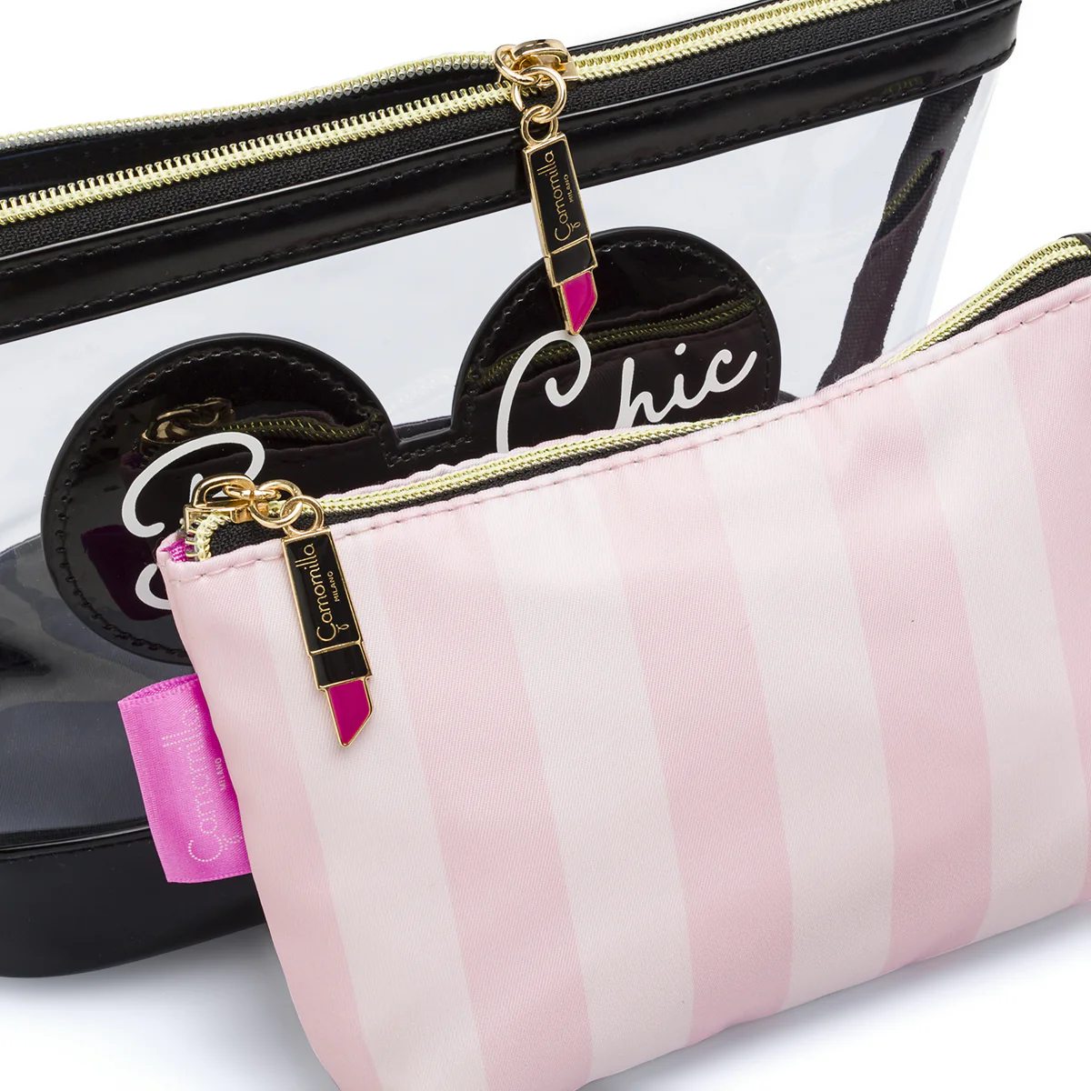 Beauty case da Donna Rosa con pochette interna Be Chic Camomilla - Image 4