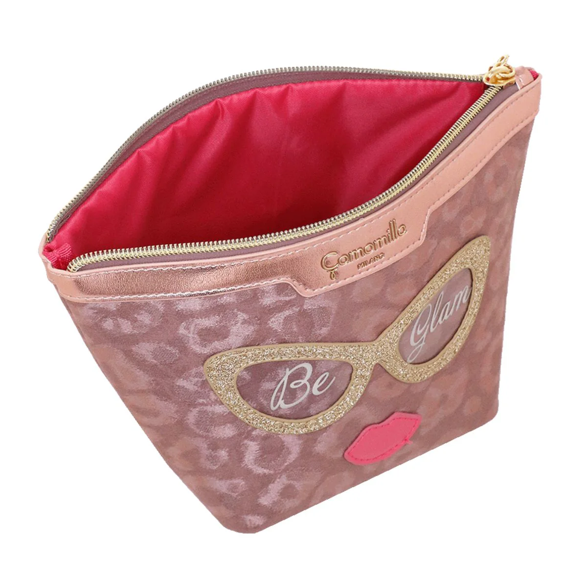 Beauty case da donna rosa con stampa maculata Camomilla Milano - Image 3