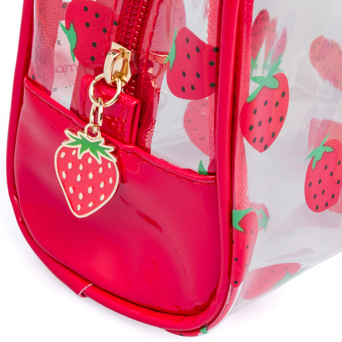 Beauty Case da Donna rosso con stampa fragole Camomilla Milano - Image 4