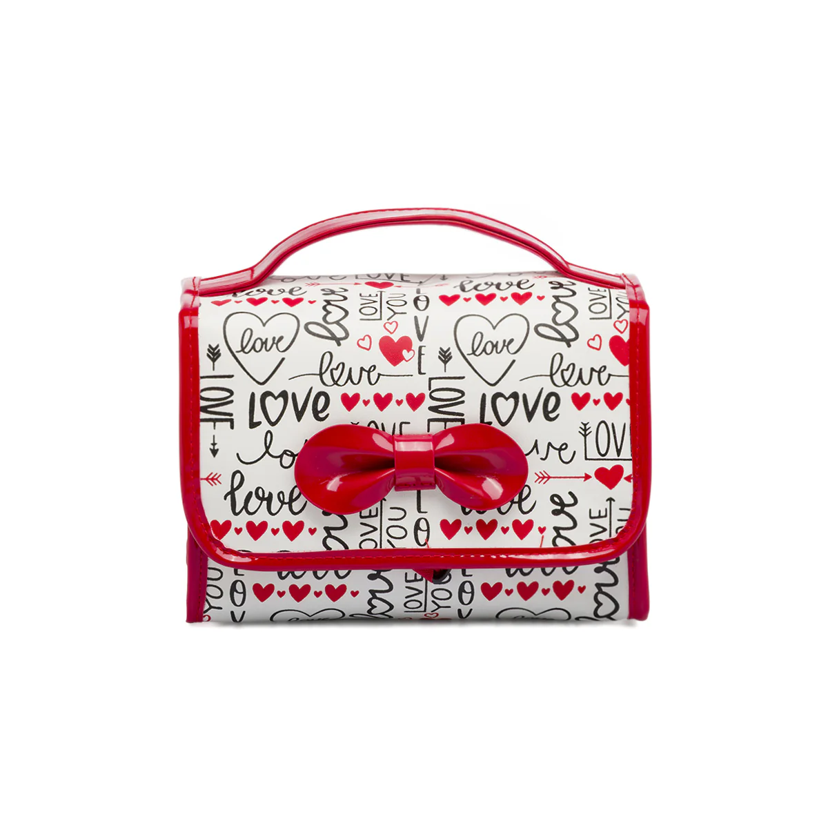 Beauty case Donna Bianco con stampa cuori e chiusura velcro Camomilla