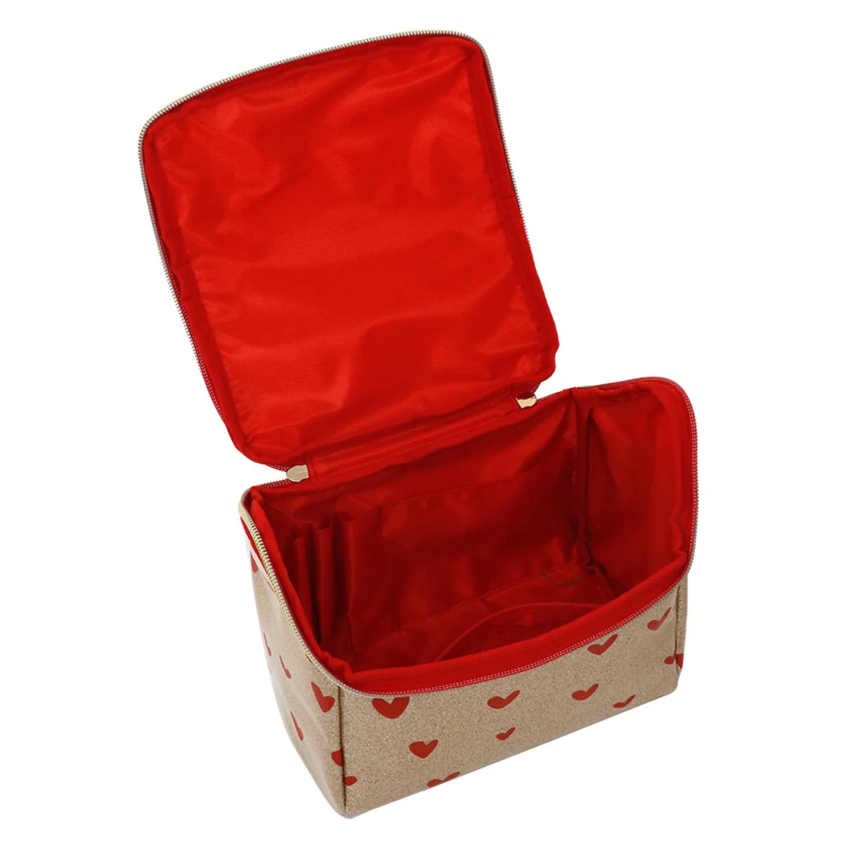 Beauty case donna oro glitterato a cuori Camomilla Milano - Image 3