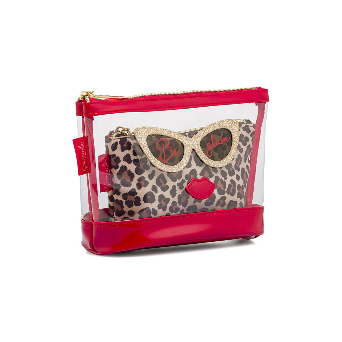 Beauty case Donna set 2 pezzi Maculato con dettagli glitter Camomilla - Image 2
