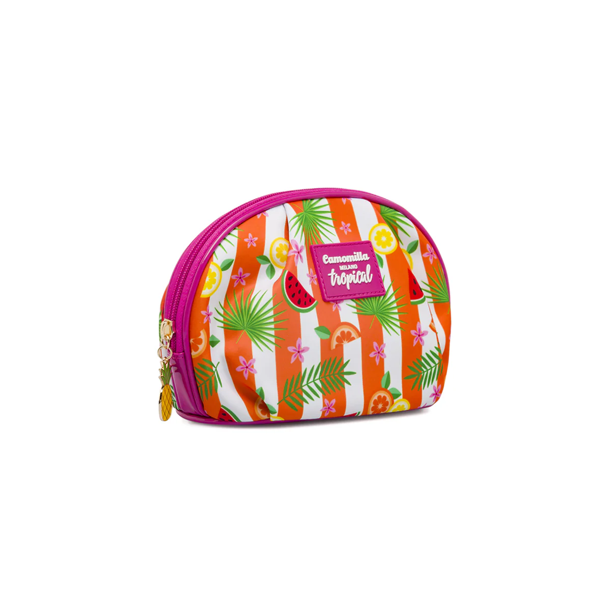 Beauty Case Camomilla Milano Donna Fantasia Fucsia e Arancione - Image 4