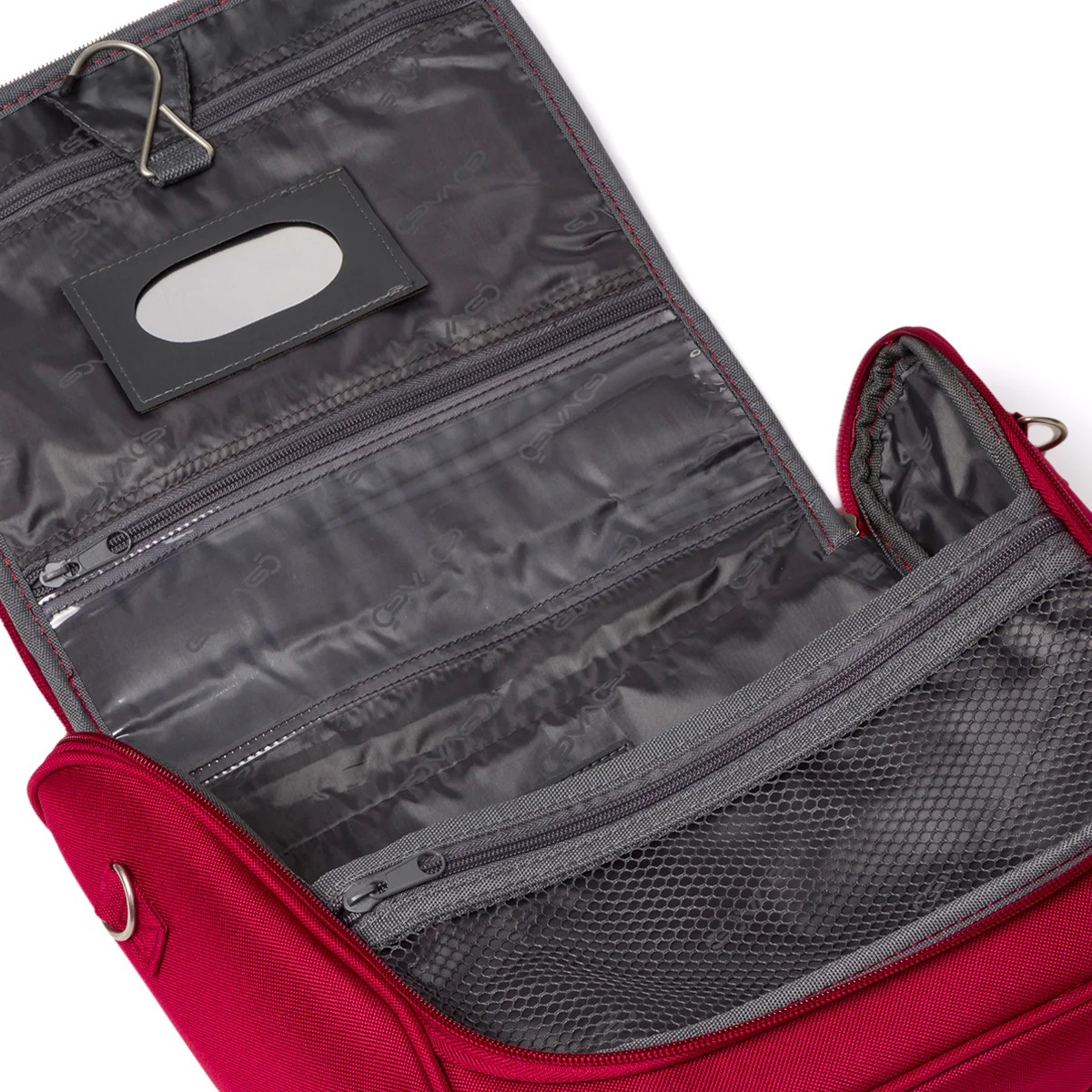 Beauty necessaire da viaggio grande rosso in tessuto Govago - Image 4