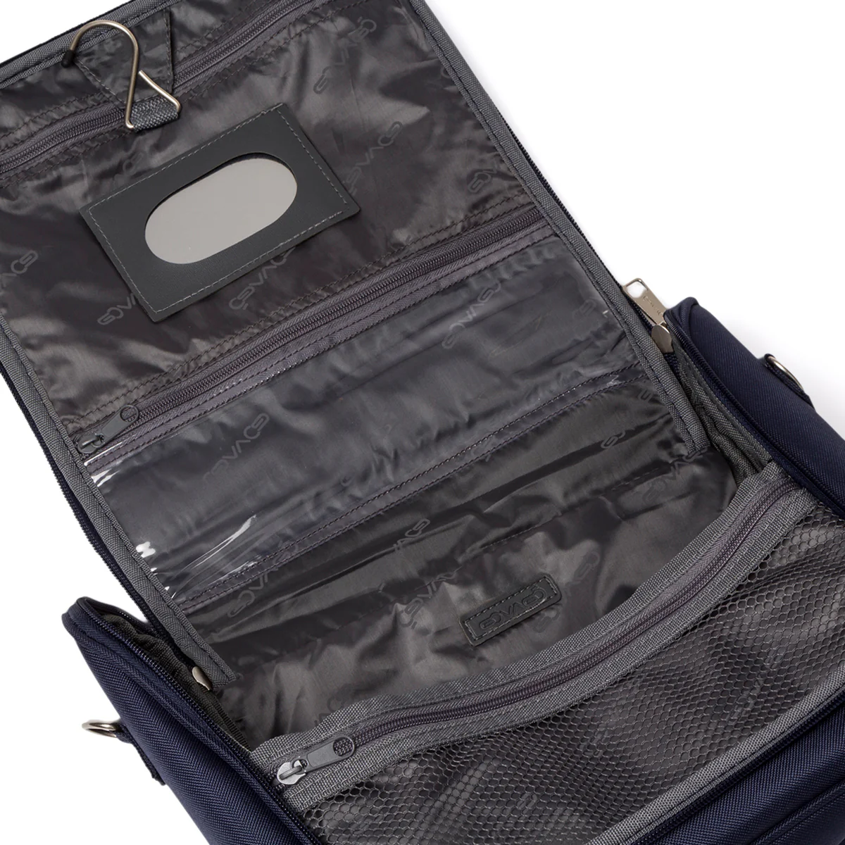 Beauty necessaire grande da viaggio blu in tessuto Govago - Image 4