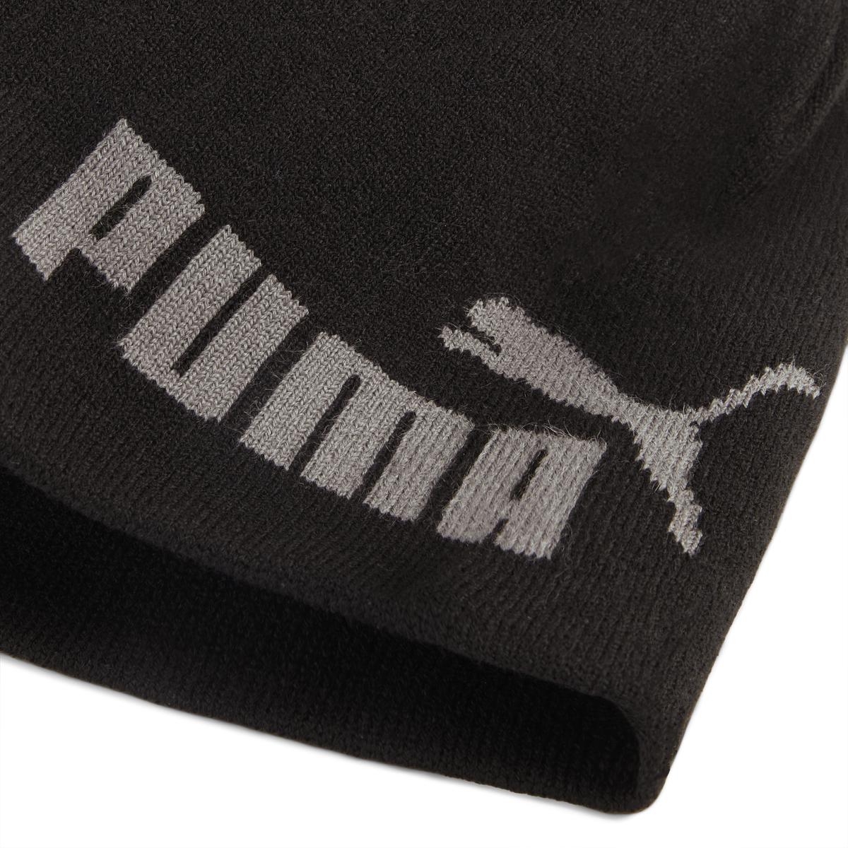 Berretto beanie in maglia unisex nero Puma con grande logo grigio - Image 4