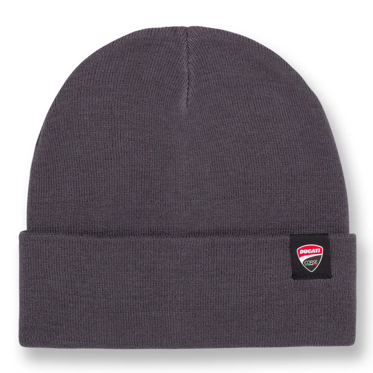 Berretto da Uomo grigio scuro a coste con patch logo Ducati Corse