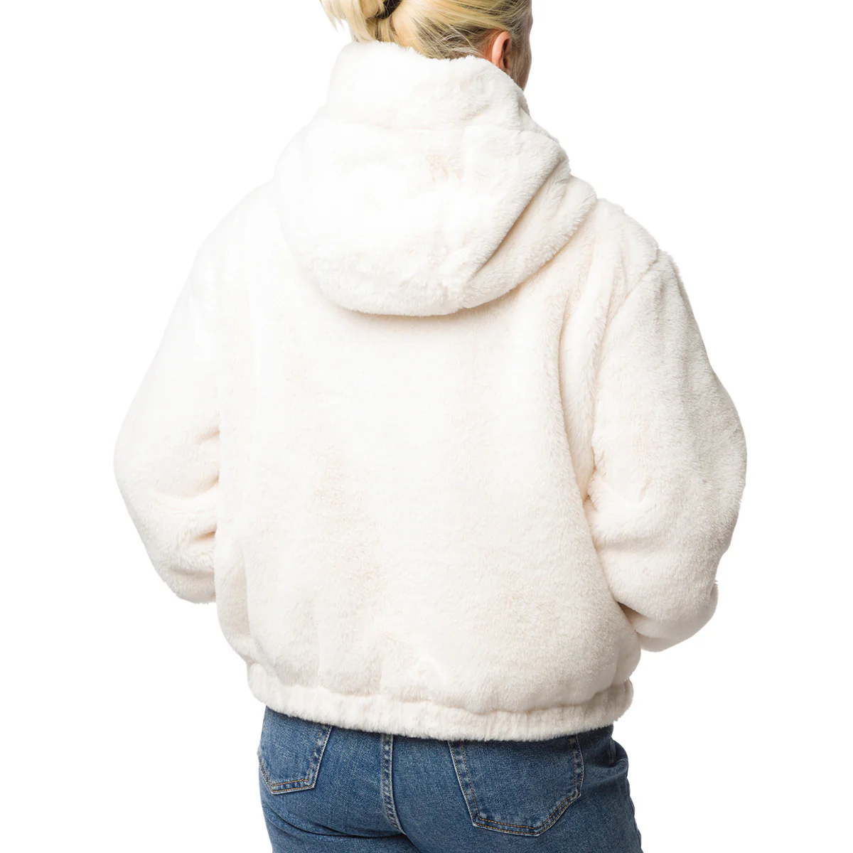 Bomber pelliccia bianco da donna con chiusura a zip Swish Jeans - Image 2