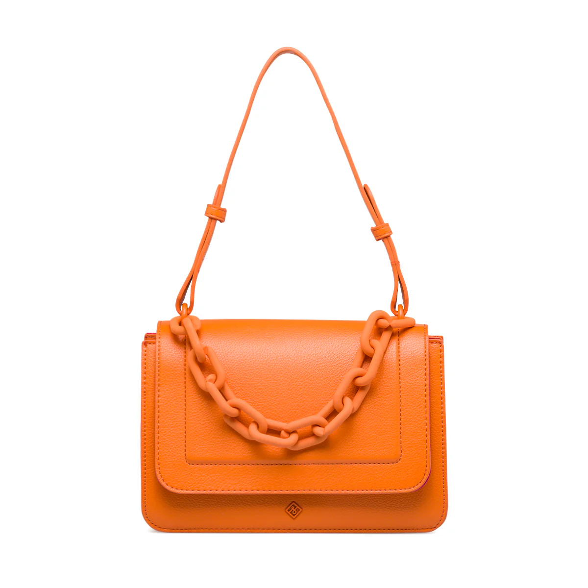 Borsa a mano arancione da donna in "pelle vegana" Call It Spring Chainned