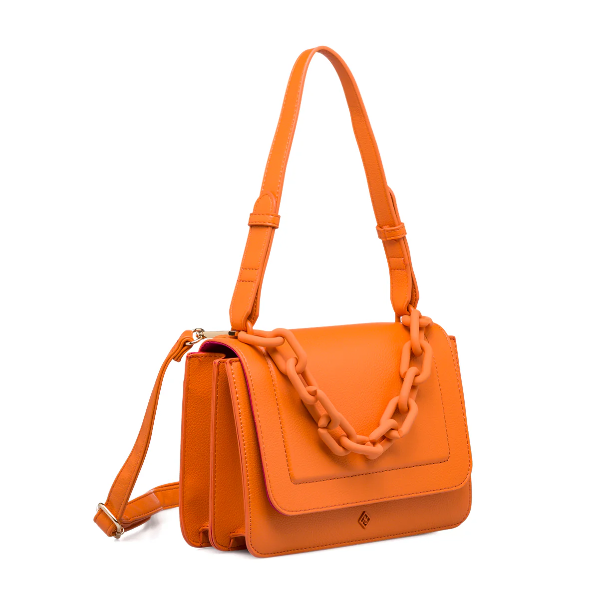 Borsa a mano arancione da donna in "pelle vegana" Call It Spring Chainned - Image 2