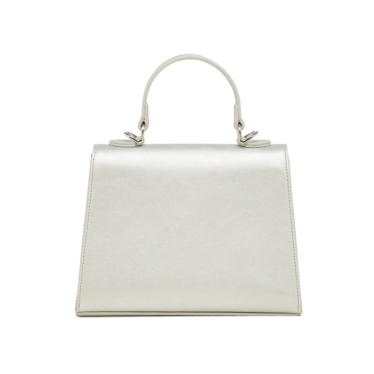 Borsa a Mano Argento da Donna con fibbia e inserto in rafia Lora Ferres - Image 3