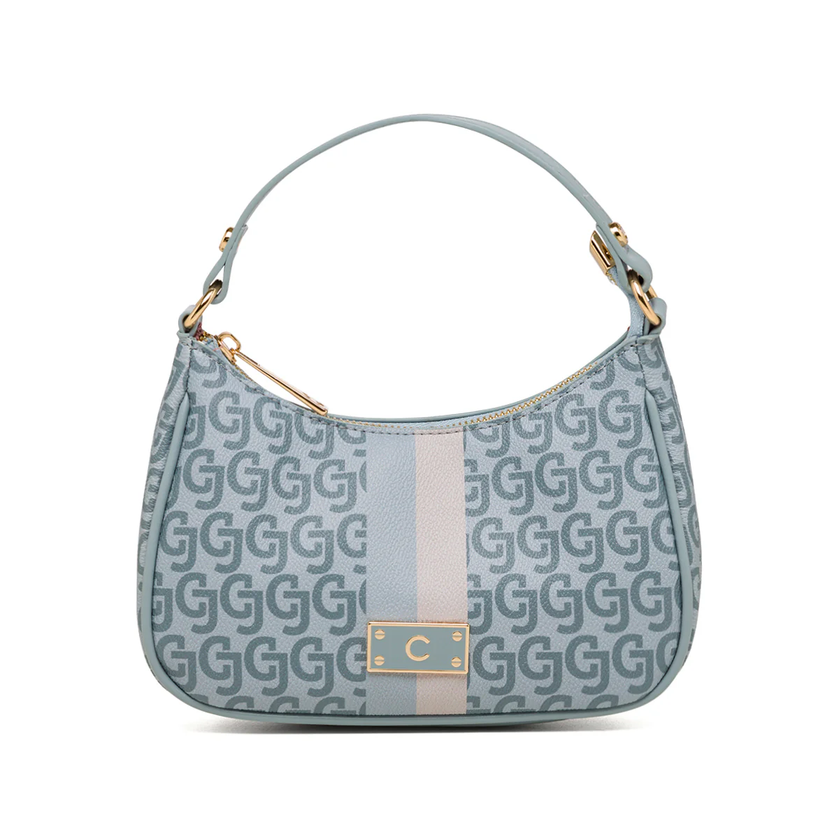 Borsa a mano azzurra da donna con monogramma Carrera Jeans Audrey