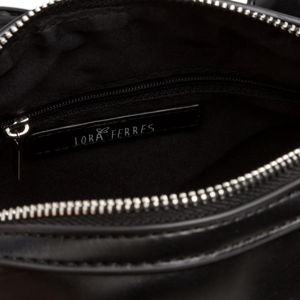 Borsa a mano bauletto nera da donna Lora Ferres - Image 4