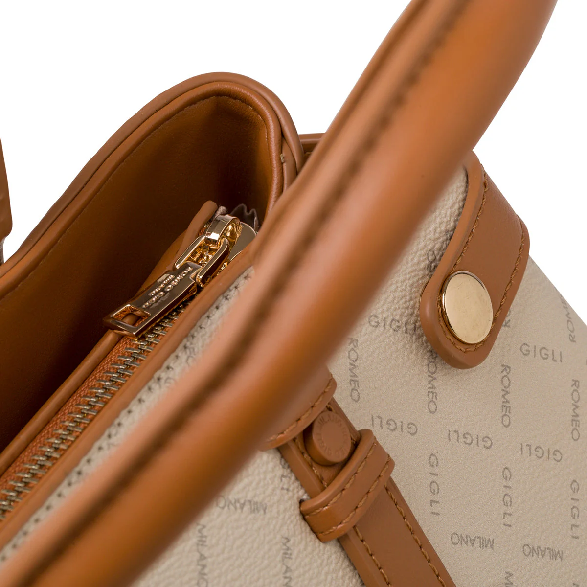 Borsa a mano beige con monogramma da donna Romeo Gigli Milano Gama - Image 6
