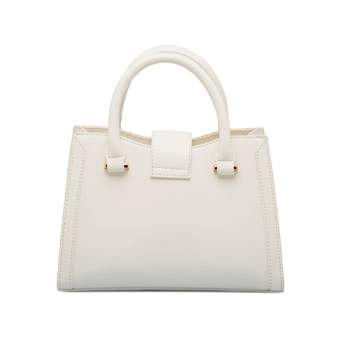 Borsa a mano bianca da Donna con dettaglio effetto rafia Lora Ferres - Image 4