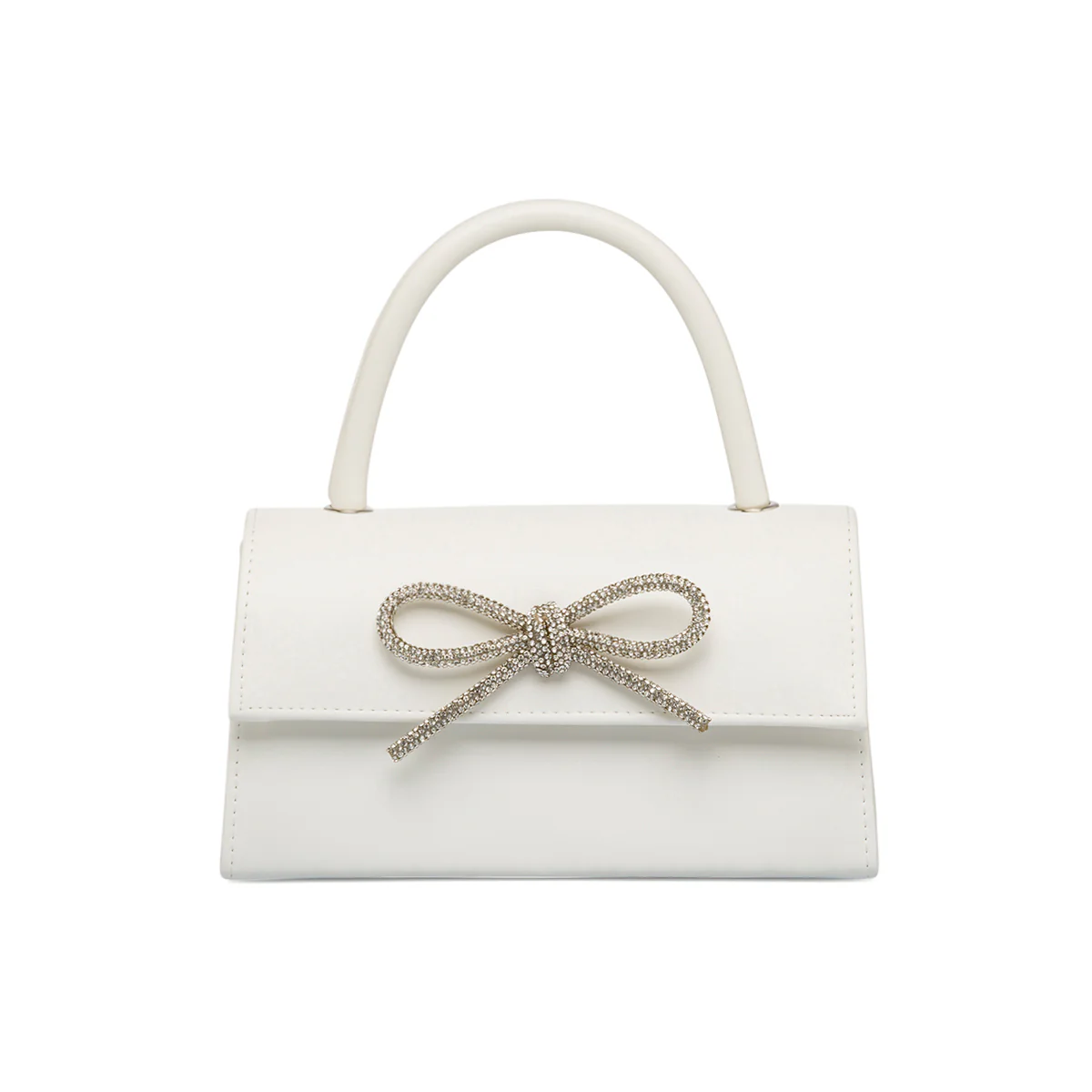 Borsa a mano bianca da donna con fiocchetto in strass Lora Ferres