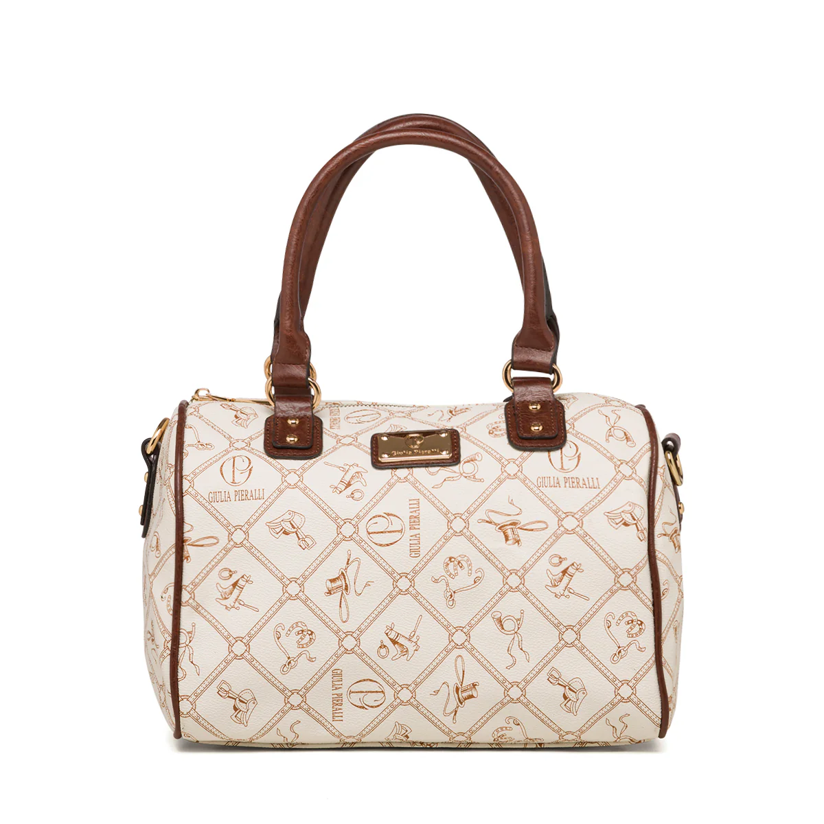Borsa a mano bianca da donna con monogramma Giulia Pieralli
