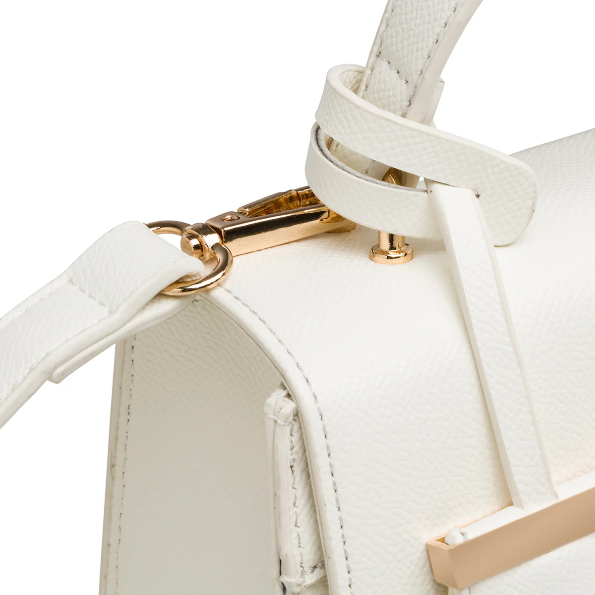Borsa a mano bianca da donna con pendaglio Lora Ferres - Image 3