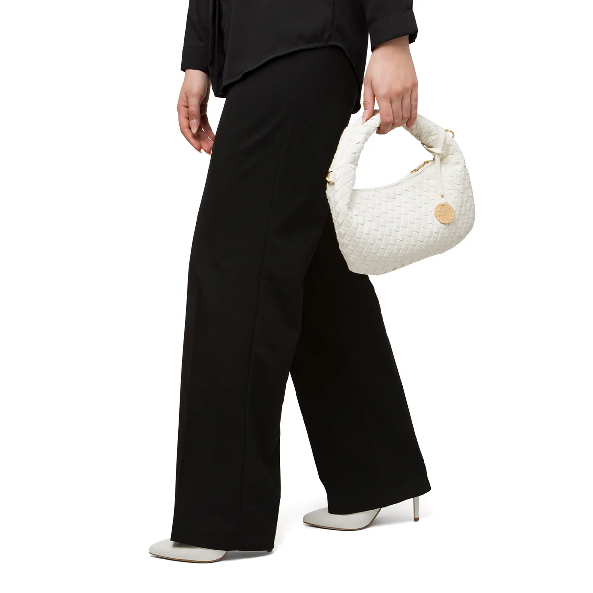 Borsa a mano bianca effetto intrecciato da donna Swish Jeans Cica - Image 3