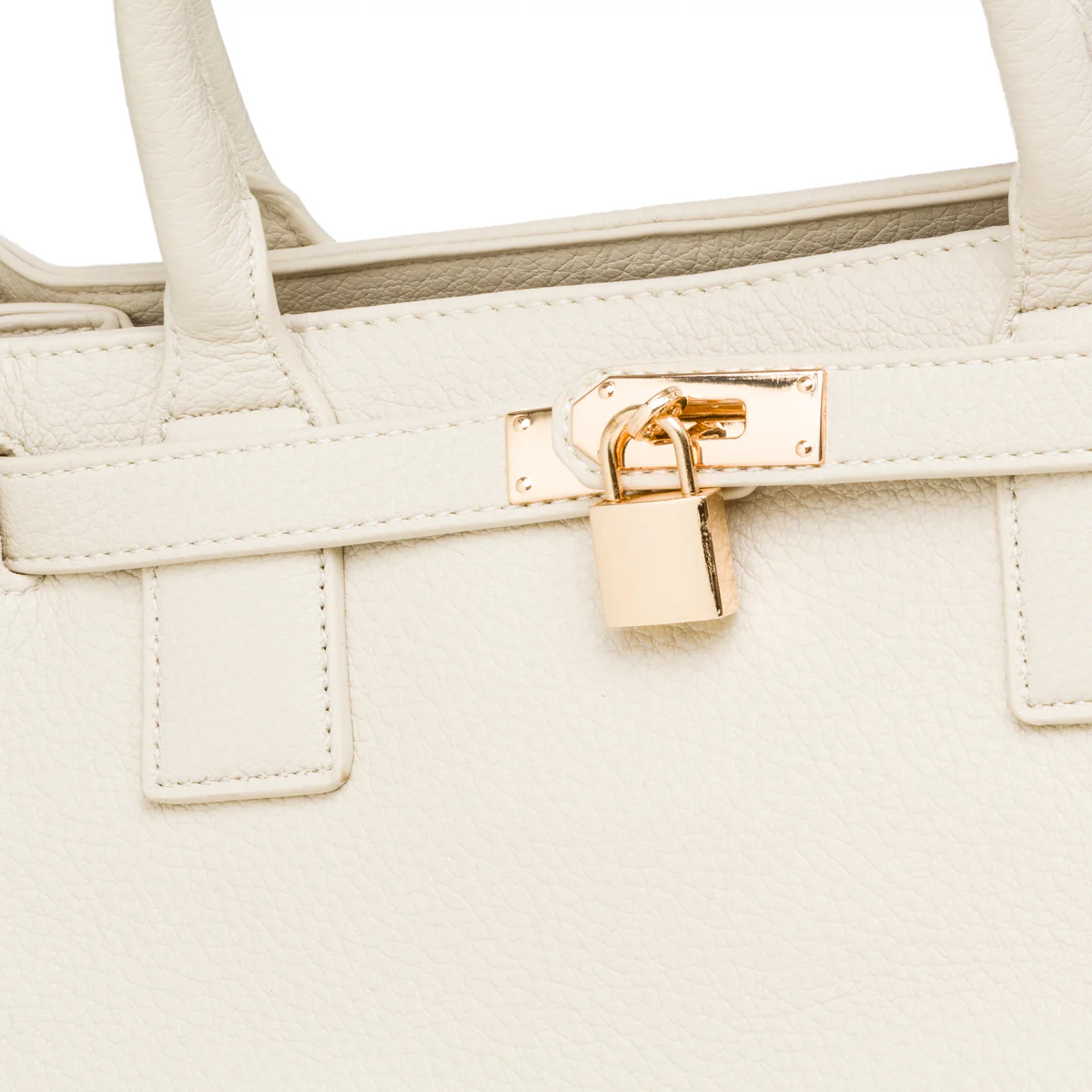 Borsa a mano bianco off-white da Donna con dettaglio lucchetto Enrico Coveri - Image 4