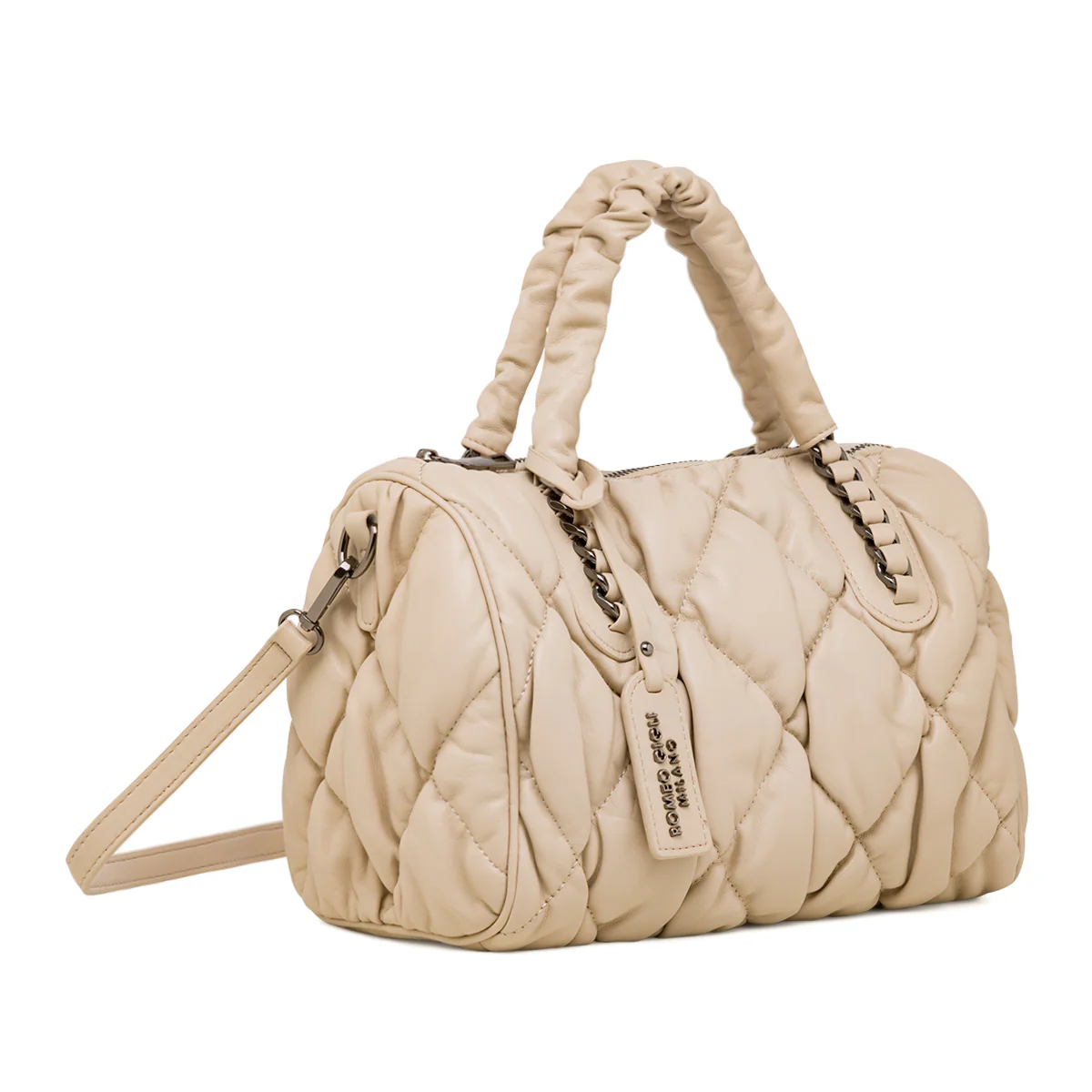 Borsa a mano bianco off-white da donna effetto trapuntato Romeo Gigli Milano - Image 2