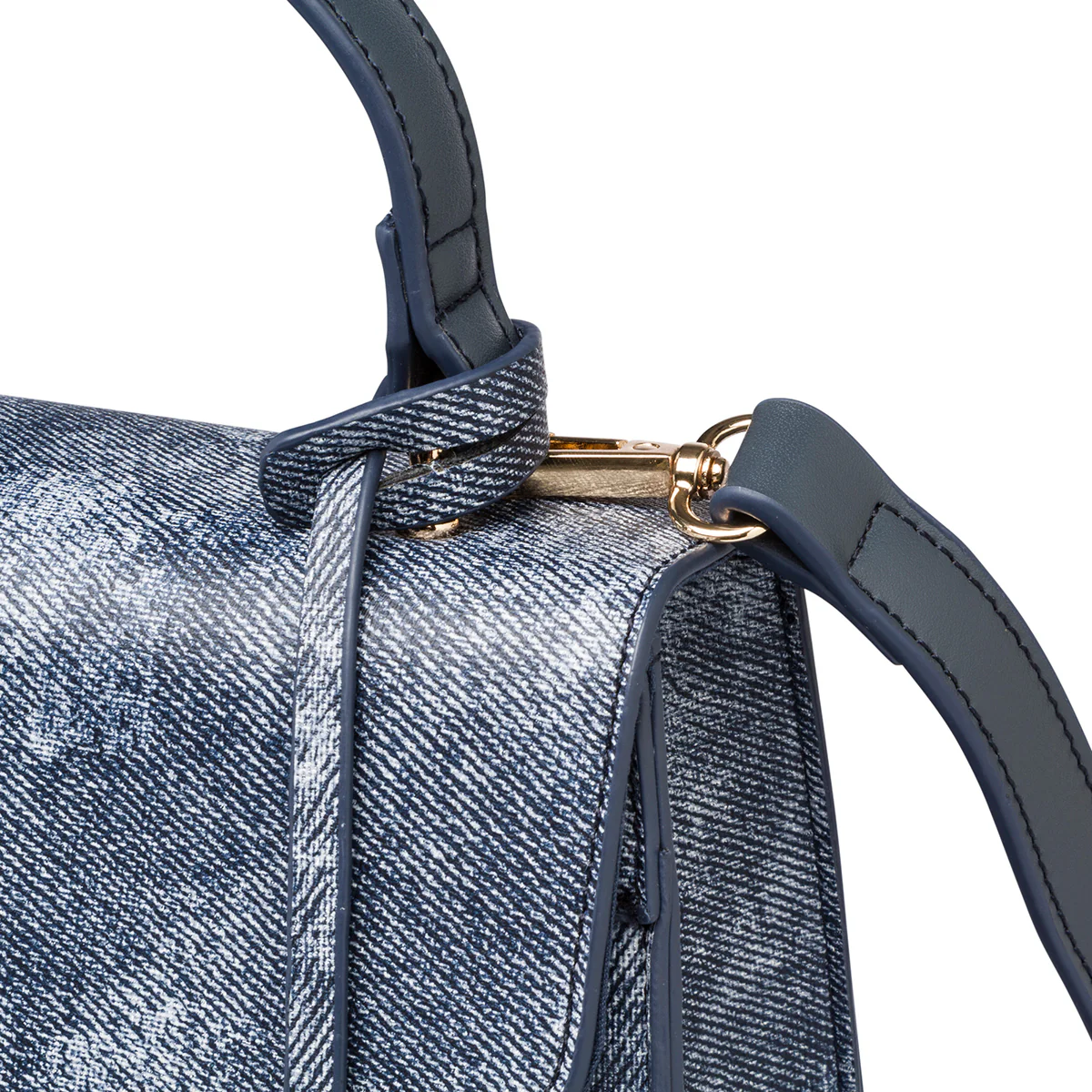 Borsa a mano blu jeans da donna con pendaglio Lora Ferres - Image 4