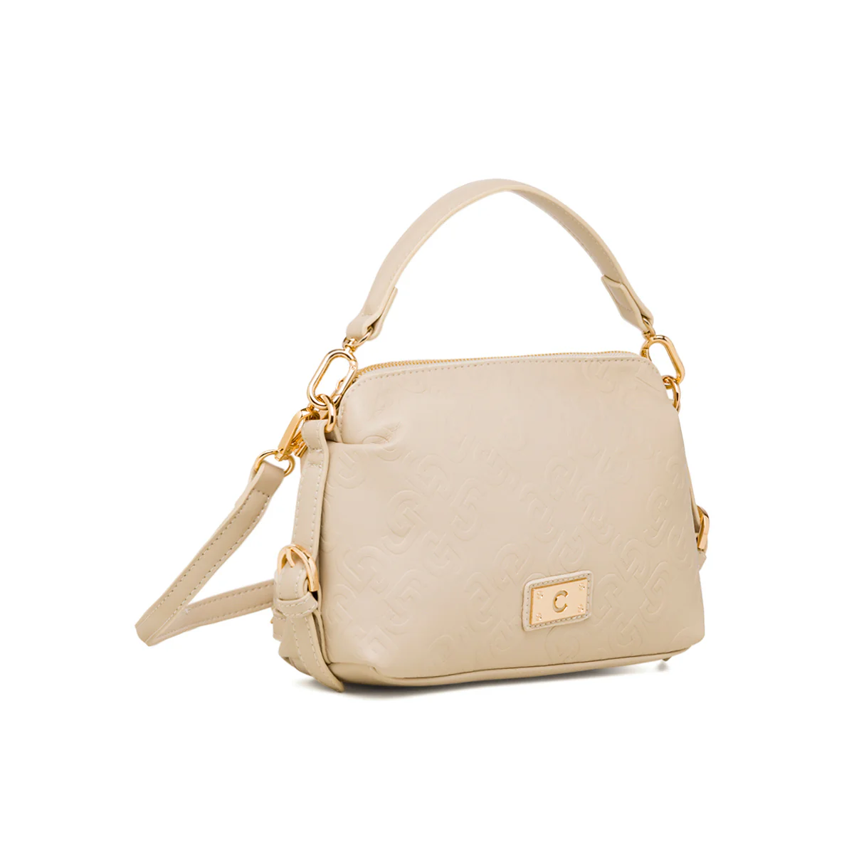 Borsa a mano da donna avorio con logo Carrera Jeans - Image 2