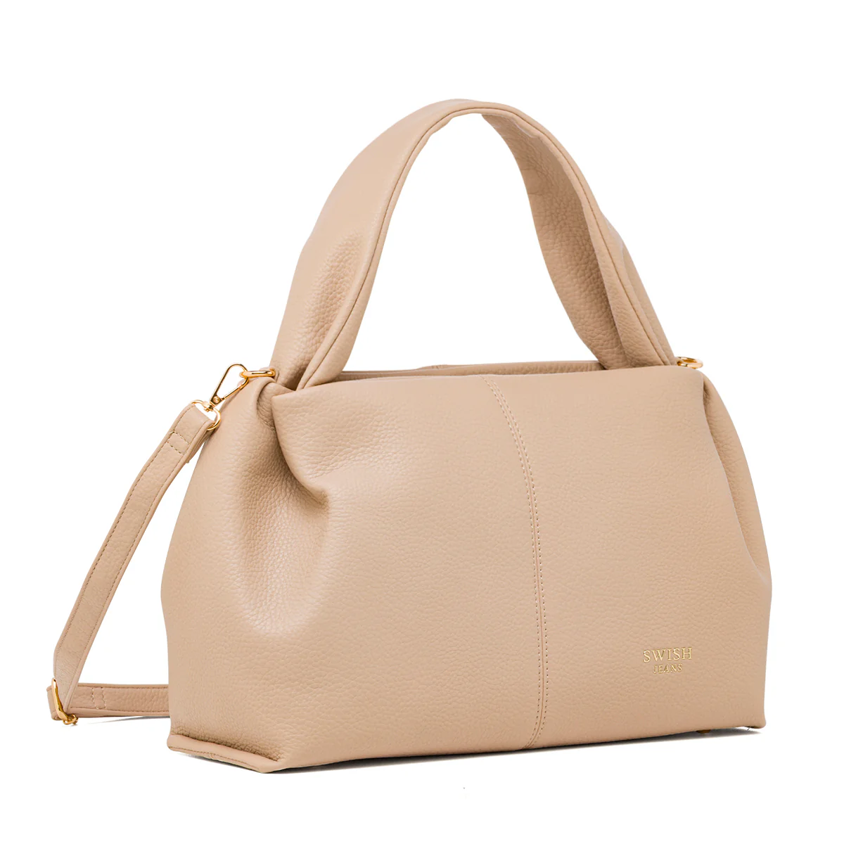 Borsa a Mano da Donna Beige con Manico Imbottito Swish Jeans - Image 3