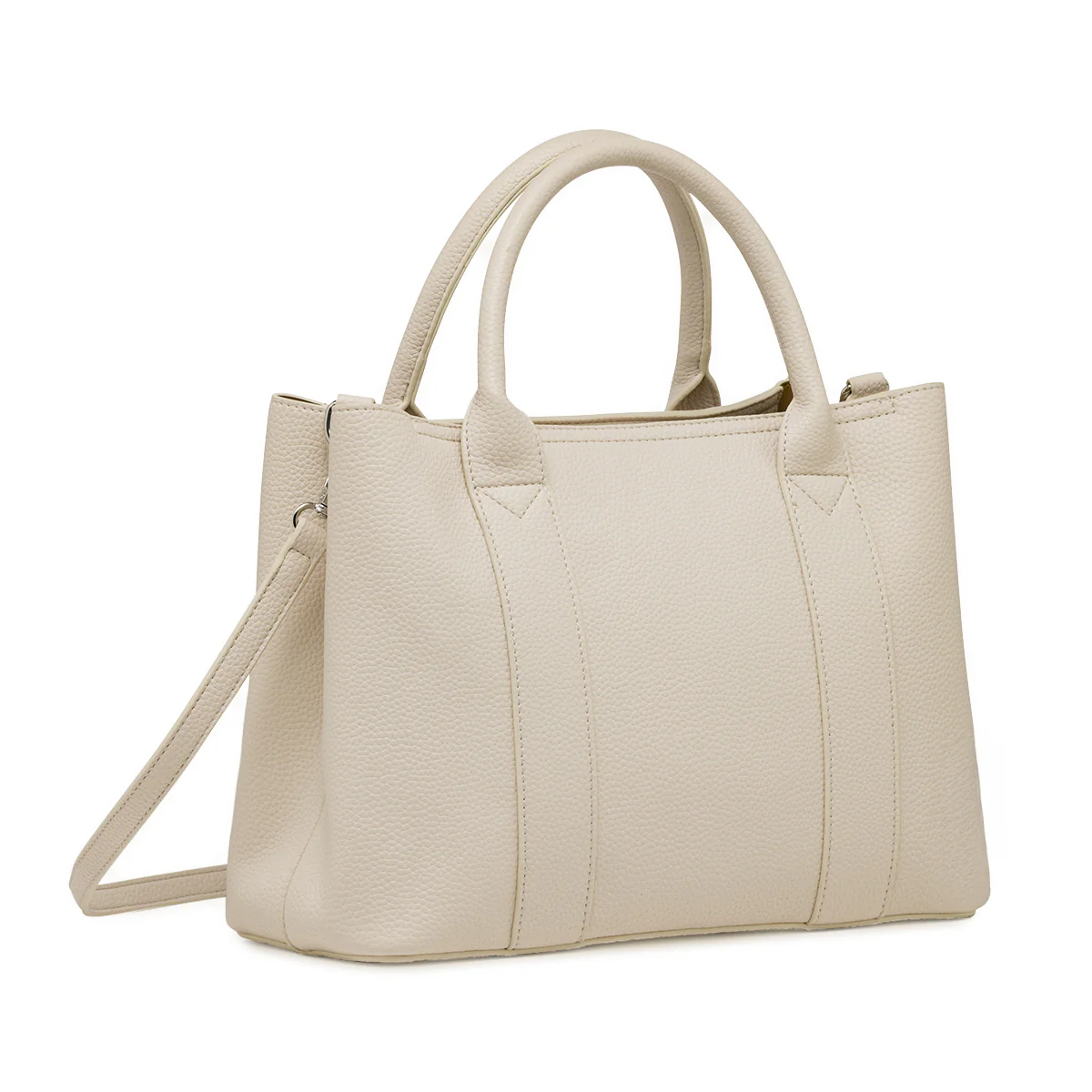 Borsa a mano da donna bianco off-white Lora Ferres in similpelle con tracolla