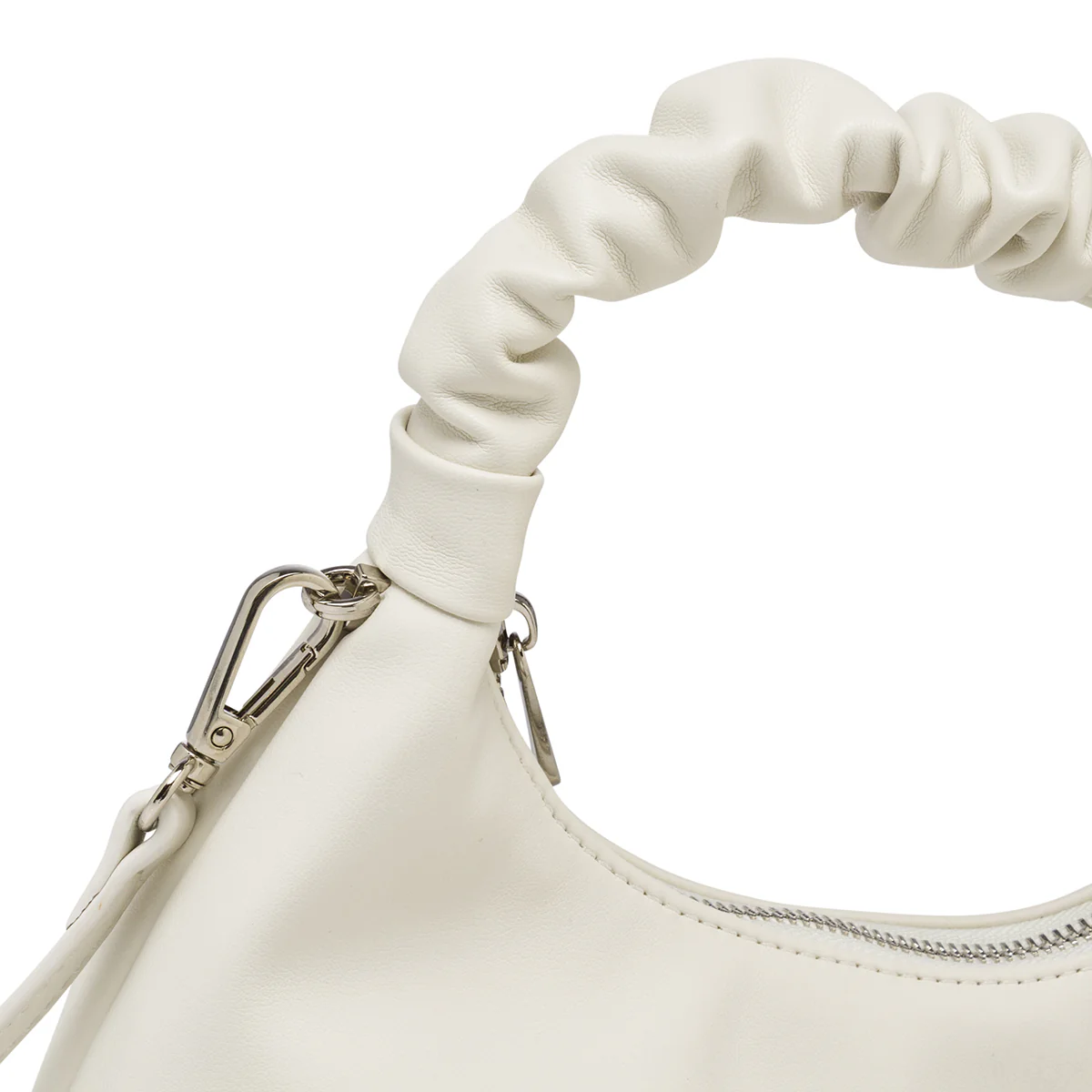 Borsa a mano da donna bianca Lora Ferres con manico arricciato - Image 3