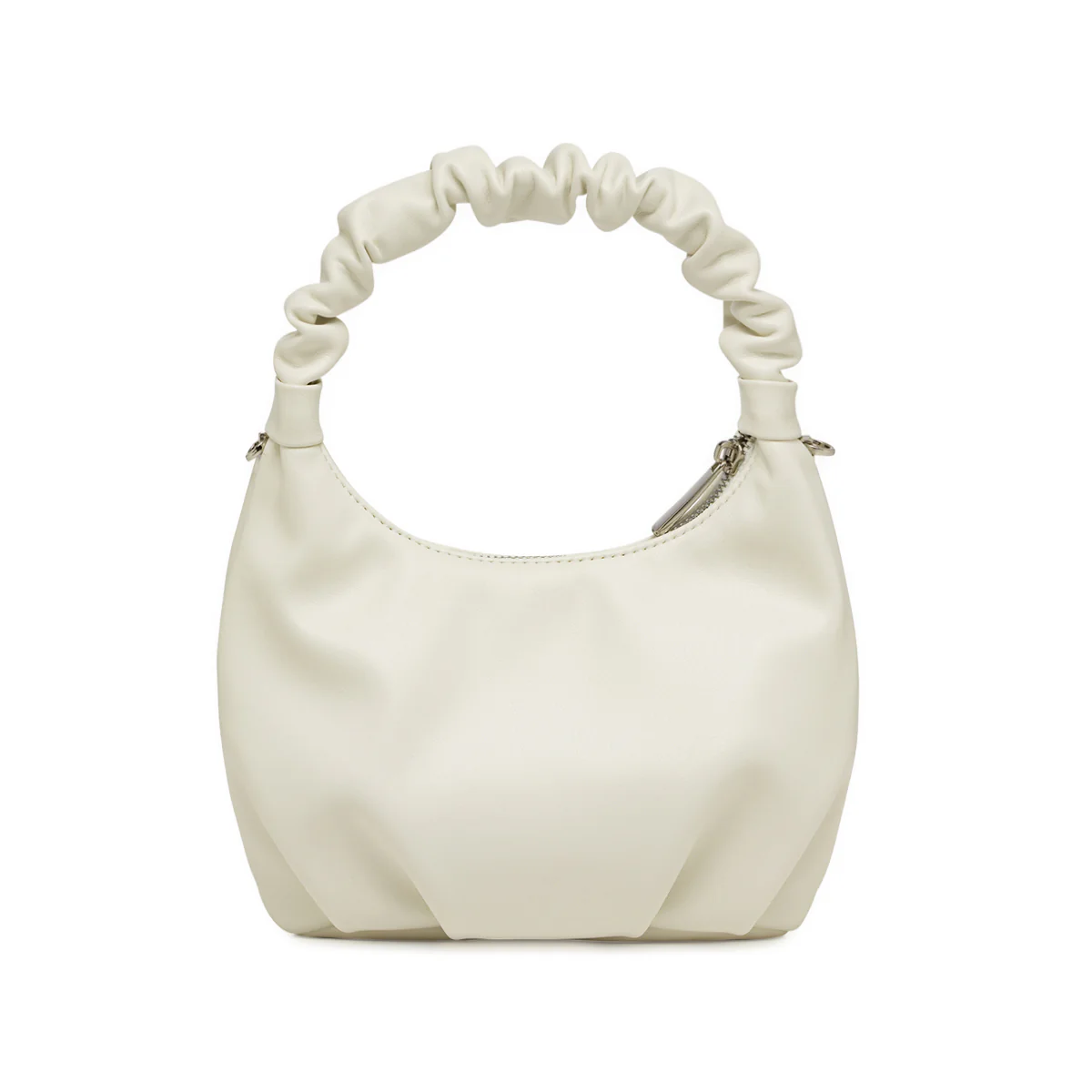 Borsa a mano da donna bianca Lora Ferres con manico arricciato - Image 4