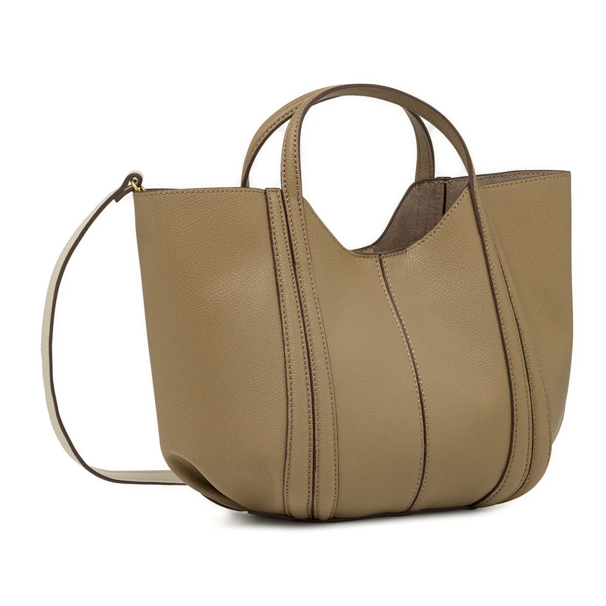 Borsa a mano da Donna color taupe effetto martellato Lora Ferres